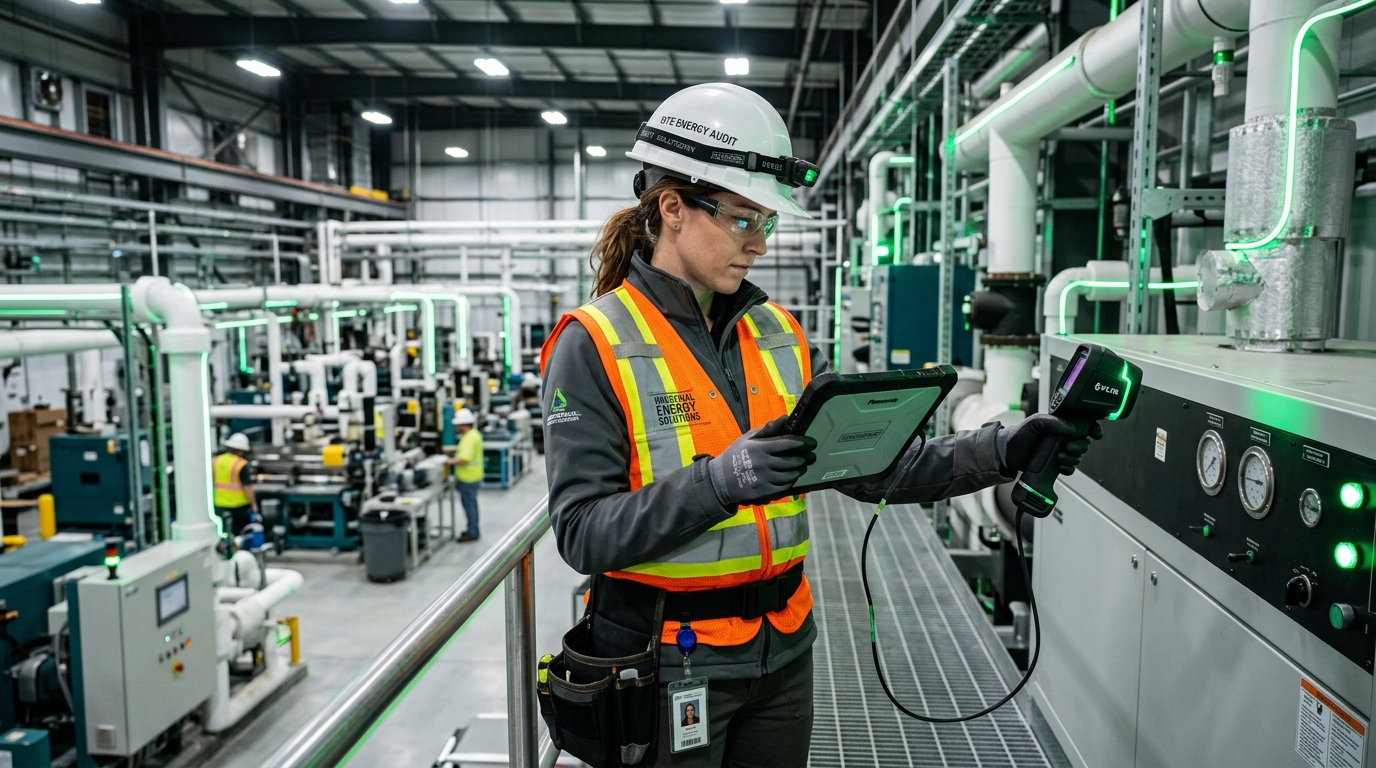 Energy Auditor Conducting Industrial Assessment